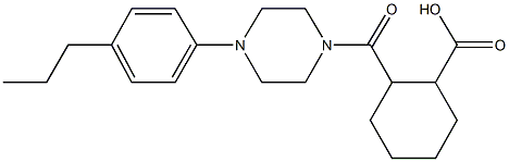 2-{[4-(4-propylphenyl)-1-piperazinyl]carbonyl}cyclohexanecarboxylic acid Struktur