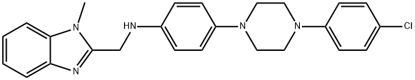 N-{4-[4-(4-chlorophenyl)-1-piperazinyl]phenyl}-N-[(1-methyl-1H-benzimidazol-2-yl)methyl]amine Struktur