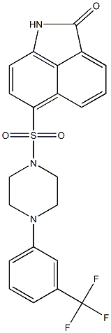 6-({4-[3-(trifluoromethyl)phenyl]-1-piperazinyl}sulfonyl)benzo[cd]indol-2(1H)-one Struktur