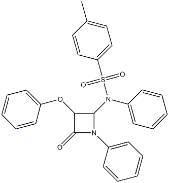 4-methyl-N-(4-oxo-3-phenoxy-1-phenyl-2-azetidinyl)-N-phenylbenzenesulfonamide Struktur