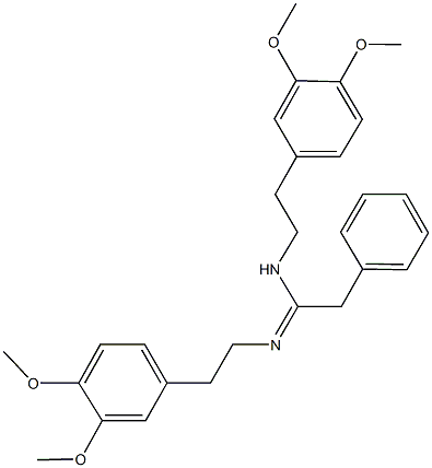 N,N'-bis[2-(3,4-dimethoxyphenyl)ethyl]-2-phenylethanimidamide Struktur