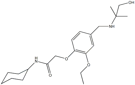 N-cyclohexyl-2-(2-ethoxy-4-{[(2-hydroxy-1,1-dimethylethyl)amino]methyl}phenoxy)acetamide Struktur