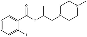 1-methyl-2-(4-methyl-1-piperazinyl)ethyl 2-iodobenzoate Struktur