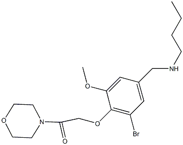 N-{3-bromo-5-methoxy-4-[2-(4-morpholinyl)-2-oxoethoxy]benzyl}-N-butylamine Struktur