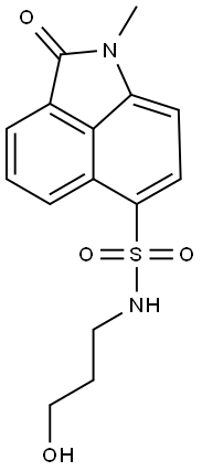 N-(3-hydroxypropyl)-1-methyl-2-oxo-1,2-dihydrobenzo[cd]indole-6-sulfonamide Struktur