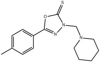 5-(4-methylphenyl)-3-(1-piperidinylmethyl)-1,3,4-oxadiazole-2(3H)-thione Struktur