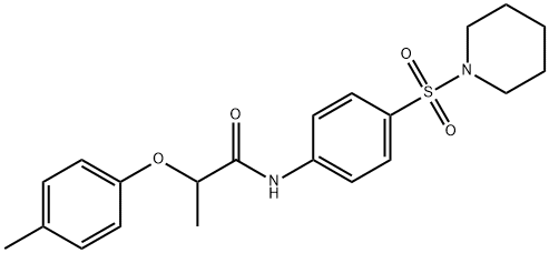 2-(4-methylphenoxy)-N-[4-(1-piperidinylsulfonyl)phenyl]propanamide Struktur