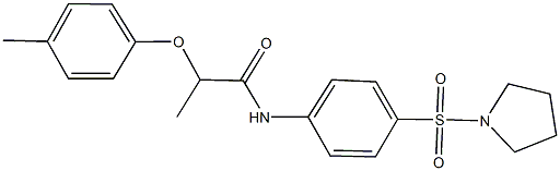 2-(4-methylphenoxy)-N-[4-(1-pyrrolidinylsulfonyl)phenyl]propanamide Struktur