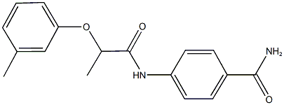 4-{[2-(3-methylphenoxy)propanoyl]amino}benzamide Struktur