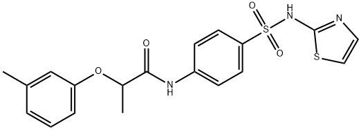 2-(3-methylphenoxy)-N-{4-[(1,3-thiazol-2-ylamino)sulfonyl]phenyl}propanamide Struktur