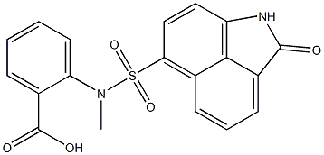 2-{methyl[(2-oxo-1,2-dihydrobenzo[cd]indol-6-yl)sulfonyl]amino}benzoic acid Struktur