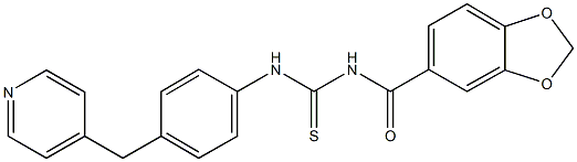 N-(1,3-benzodioxol-5-ylcarbonyl)-N'-[4-(4-pyridinylmethyl)phenyl]thiourea Struktur