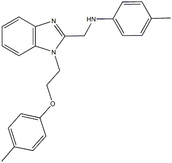 N-({1-[2-(4-methylphenoxy)ethyl]-1H-benzimidazol-2-yl}methyl)-N-(4-methylphenyl)amine Struktur