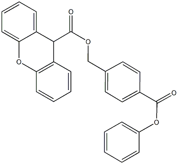 4-(phenoxycarbonyl)benzyl 9H-xanthene-9-carboxylate Struktur