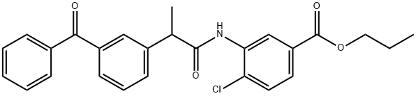 propyl 3-{[2-(3-benzoylphenyl)propanoyl]amino}-4-chlorobenzoate Struktur