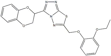 3-(2,3-dihydro-1,4-benzodioxin-2-yl)-6-[(2-ethoxyphenoxy)methyl][1,2,4]triazolo[3,4-b][1,3,4]thiadiazole Struktur