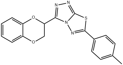 3-(2,3-dihydro-1,4-benzodioxin-2-yl)-6-(4-methylphenyl)[1,2,4]triazolo[3,4-b][1,3,4]thiadiazole Struktur