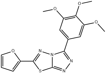 6-(2-furyl)-3-(3,4,5-trimethoxyphenyl)[1,2,4]triazolo[3,4-b][1,3,4]thiadiazole Struktur