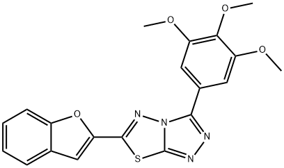 6-(1-benzofuran-2-yl)-3-(3,4,5-trimethoxyphenyl)[1,2,4]triazolo[3,4-b][1,3,4]thiadiazole Struktur