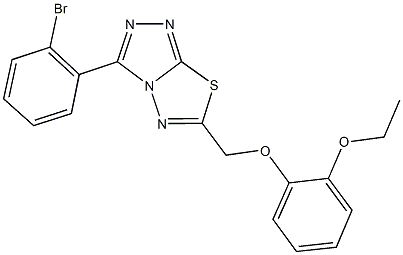 3-(2-bromophenyl)-6-[(2-ethoxyphenoxy)methyl][1,2,4]triazolo[3,4-b][1,3,4]thiadiazole Struktur