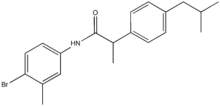 N-(4-bromo-3-methylphenyl)-2-(4-isobutylphenyl)propanamide Struktur