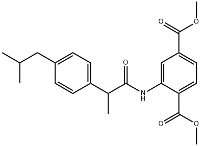 dimethyl 2-{[2-(4-isobutylphenyl)propanoyl]amino}terephthalate Struktur