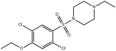 2,5-dichloro-4-[(4-ethyl-1-piperazinyl)sulfonyl]phenyl ethyl ether Struktur