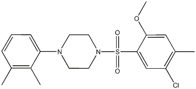 4-chloro-2-{[4-(2,3-dimethylphenyl)-1-piperazinyl]sulfonyl}-5-methylphenyl methyl ether Struktur