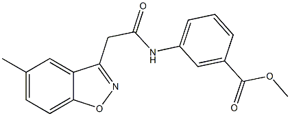 methyl 3-{[(5-methyl-1,2-benzisoxazol-3-yl)acetyl]amino}benzoate Struktur