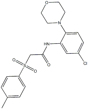 N-[5-chloro-2-(4-morpholinyl)phenyl]-2-[(4-methylphenyl)sulfonyl]acetamide Struktur