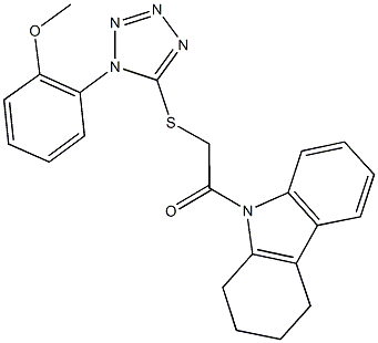 methyl 2-(5-{[2-oxo-2-(1,2,3,4-tetrahydro-9H-carbazol-9-yl)ethyl]sulfanyl}-1H-tetraazol-1-yl)phenyl ether Struktur