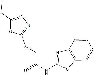 N-(1,3-benzothiazol-2-yl)-2-[(5-ethyl-1,3,4-oxadiazol-2-yl)sulfanyl]acetamide Struktur