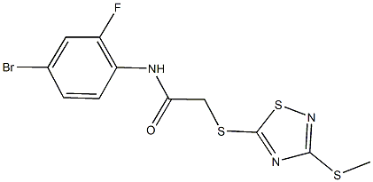 N-(4-bromo-2-fluorophenyl)-2-{[3-(methylsulfanyl)-1,2,4-thiadiazol-5-yl]sulfanyl}acetamide Struktur