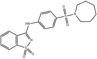 N-[4-(1-azepanylsulfonyl)phenyl]-N-(1,1-dioxido-1,2-benzisothiazol-3-yl)amine Struktur