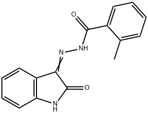 2-methyl-N'-(2-oxo-1,2-dihydro-3H-indol-3-ylidene)benzohydrazide Struktur