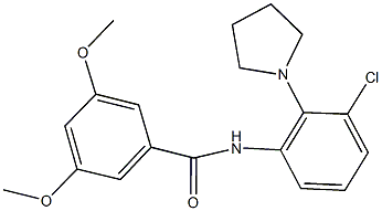 N-[3-chloro-2-(1-pyrrolidinyl)phenyl]-3,5-dimethoxybenzamide Struktur