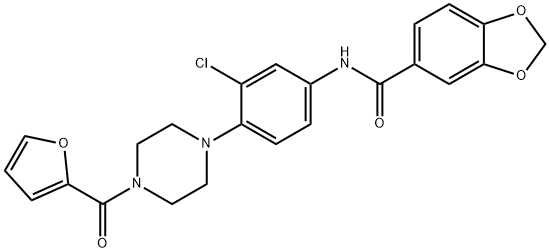 N-{3-chloro-4-[4-(2-furoyl)-1-piperazinyl]phenyl}-1,3-benzodioxole-5-carboxamide Struktur