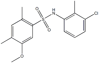 N-(3-chloro-2-methylphenyl)-5-methoxy-2,4-dimethylbenzenesulfonamide Struktur