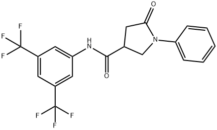 N-[3,5-bis(trifluoromethyl)phenyl]-5-oxo-1-phenyl-3-pyrrolidinecarboxamide Struktur