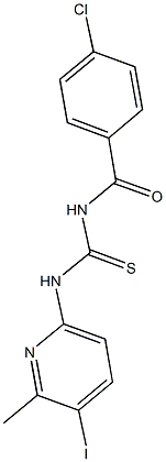 N-(4-chlorobenzoyl)-N'-(5-iodo-6-methyl-2-pyridinyl)thiourea Struktur