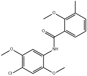 N-(4-chloro-2,5-dimethoxyphenyl)-2-methoxy-3-methylbenzamide Struktur