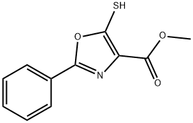 methyl 2-phenyl-5-sulfanyl-1,3-oxazole-4-carboxylate Struktur