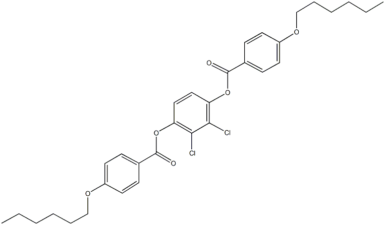 2,3-dichloro-4-{[4-(hexyloxy)benzoyl]oxy}phenyl 4-(hexyloxy)benzoate Struktur