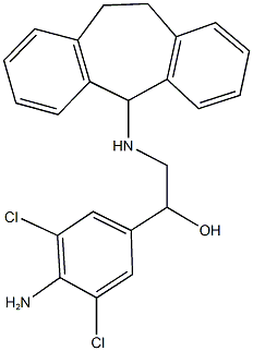 1-(4-amino-3,5-dichlorophenyl)-2-(10,11-dihydro-5H-dibenzo[a,d]cyclohepten-5-ylamino)ethanol Struktur