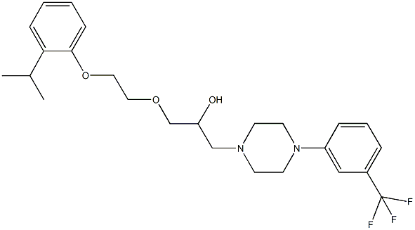 1-[2-(2-isopropylphenoxy)ethoxy]-3-{4-[3-(trifluoromethyl)phenyl]-1-piperazinyl}-2-propanol Struktur