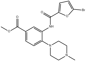 methyl 3-[(5-bromo-2-furoyl)amino]-4-(4-methyl-1-piperazinyl)benzoate Struktur