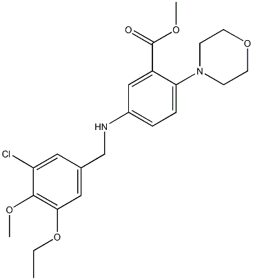 methyl 5-[(3-chloro-5-ethoxy-4-methoxybenzyl)amino]-2-(4-morpholinyl)benzoate Struktur