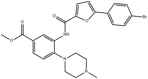 methyl 3-{[5-(4-bromophenyl)-2-furoyl]amino}-4-(4-methyl-1-piperazinyl)benzoate Struktur