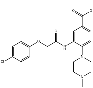 methyl 3-{[(4-chlorophenoxy)acetyl]amino}-4-(4-methyl-1-piperazinyl)benzoate Struktur