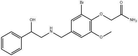 2-(2-bromo-4-{[(2-hydroxy-2-phenylethyl)amino]methyl}-6-methoxyphenoxy)acetamide Struktur